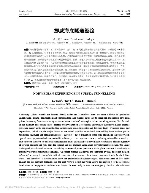 挪威海底隧道经验