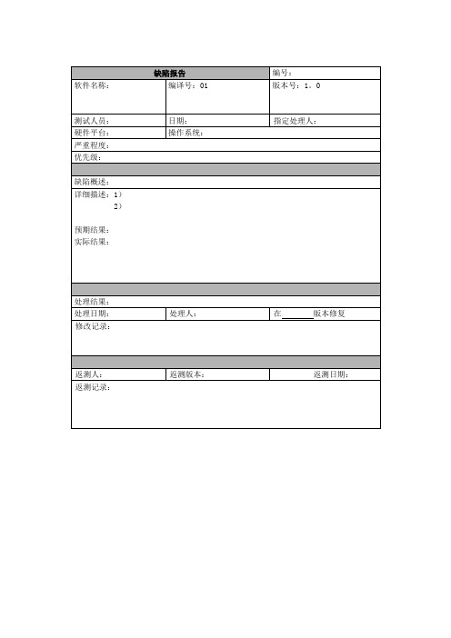 缺陷记录单-