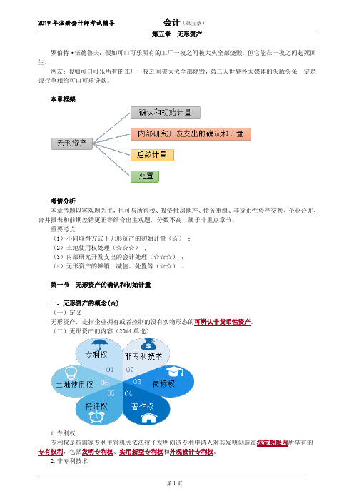 CPA 注册会计师 会计  分章节知识点  第五章 无形资产