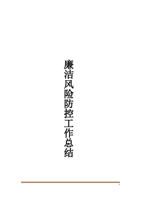 廉洁风险防控工作总结