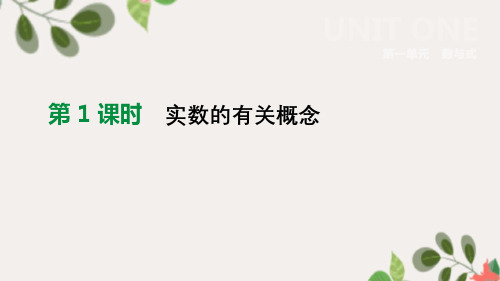 北京市2021年中考数学总复习第一单元数与式第01课时实数的有关概念课件