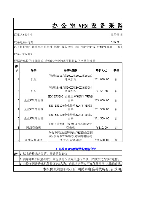 局域网改造报价