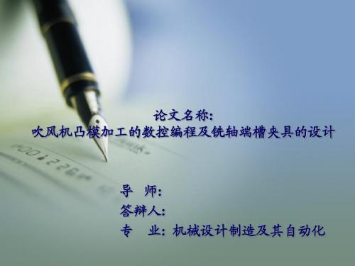 吹风机凸模加工的数控编程及铣轴端槽夹具的设计答辩稿