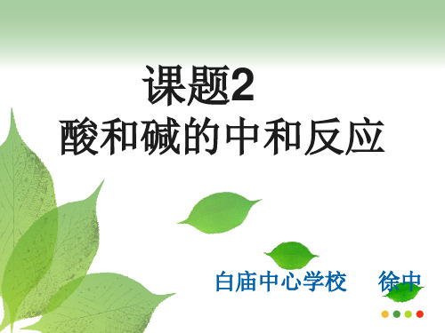 人教版九年级化学下册第十章课题2--酸和碱的中和反应(共48张PPT)