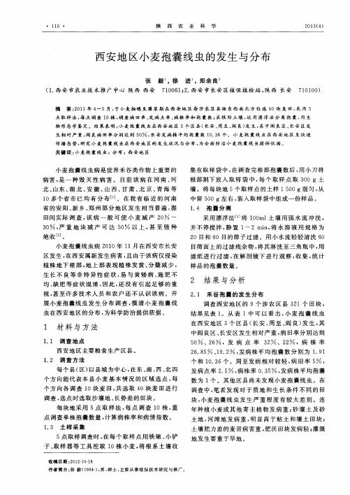 西安地区小麦孢囊线虫的发生与分布