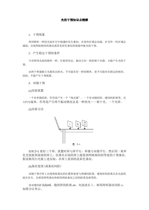 光的干涉知识点精解