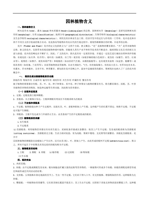 园林植物含义
