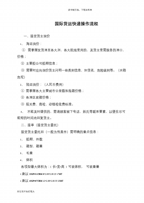 国际货运快递操作流程