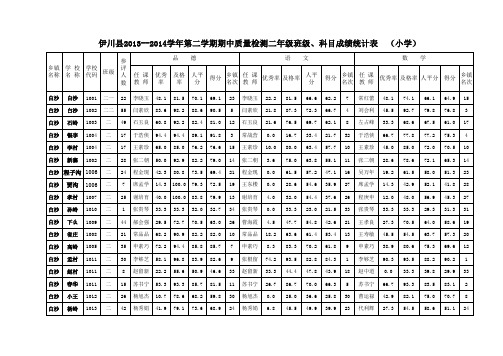二年级统计表A