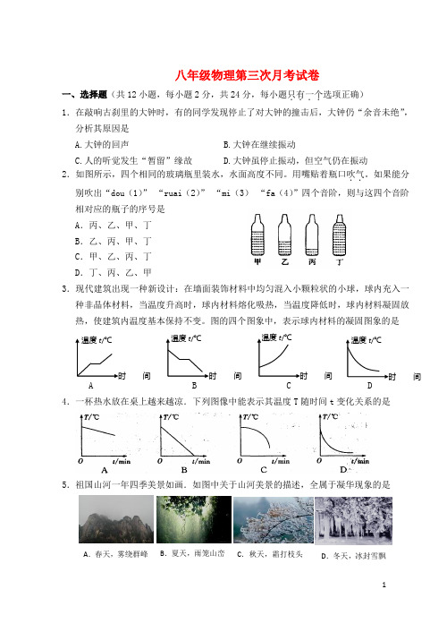 江苏省江都市实验初级中学2014-2015学年八年级物理上学汇总