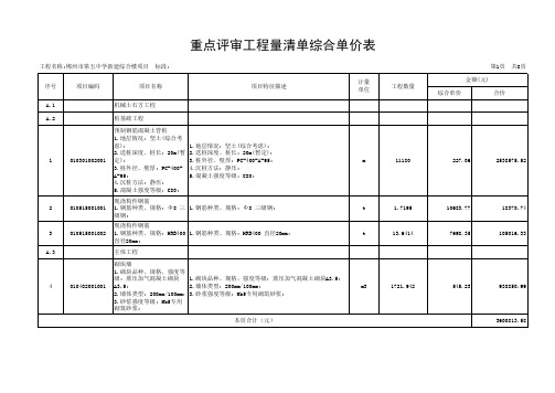 11郴州市第五中学新建综合楼项目-----重点评审工程量清单综合单价表[项目] - 横向