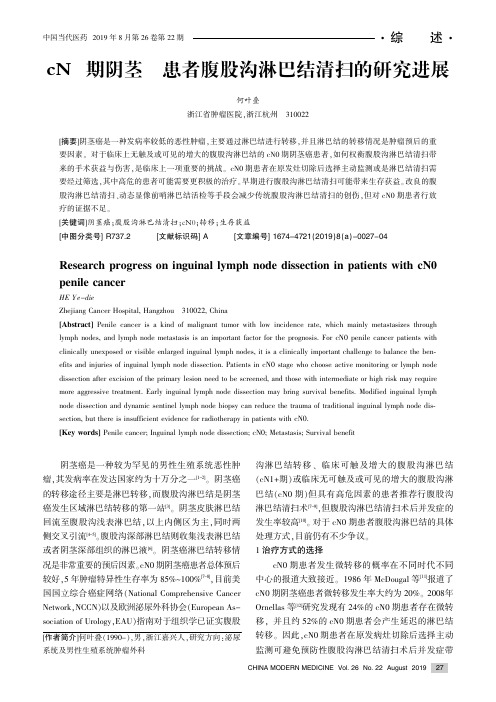 cN0期阴茎癌患者腹股沟淋巴结清扫的研究进展