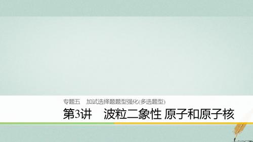 浙江版2018版高考物理二轮复习专题五加试选择题题型强化多选题型第3讲波粒二象性原子和原子核课件