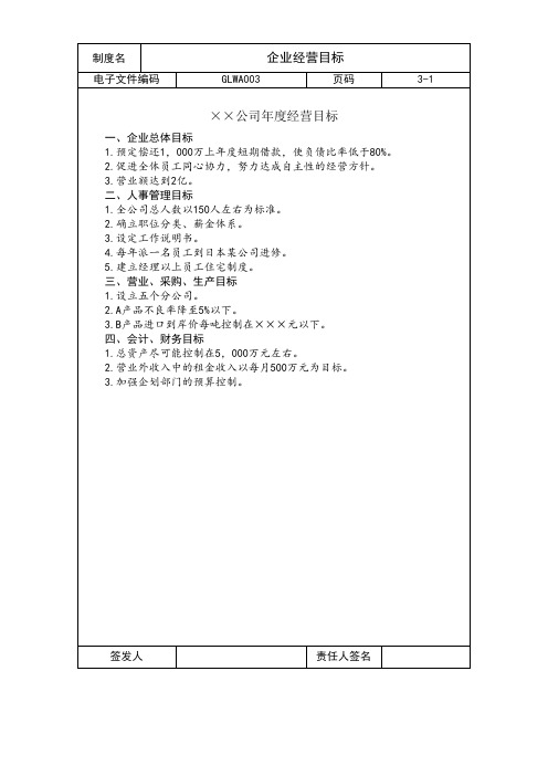 国际化企业通用管理文案(3)企业经营目标.doc
