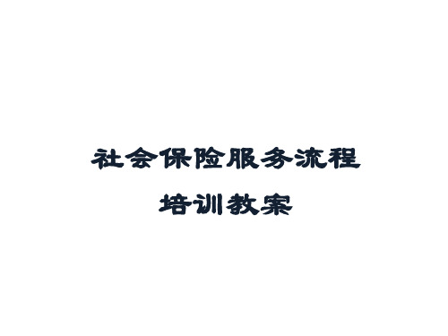 社保培训材料