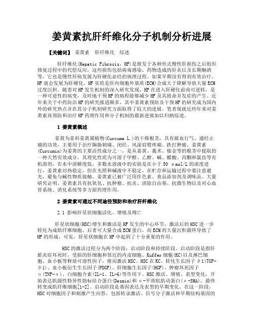姜黄素抗肝纤维化分子机制分析进展