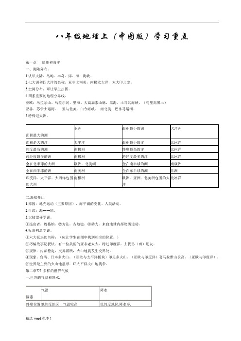 八年级地理上(地图出版社)