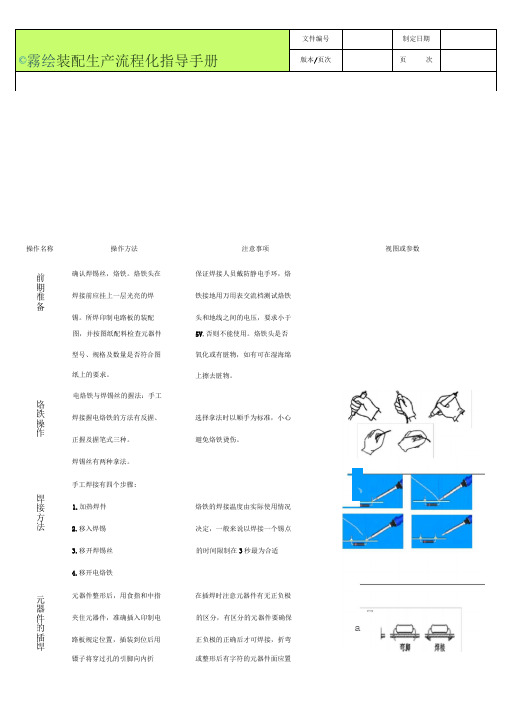 电子厂手工焊接作业指导书(标准)