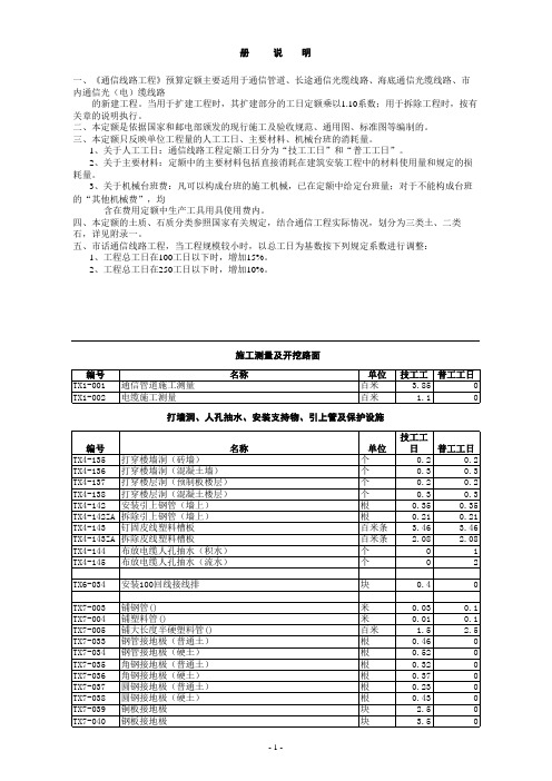 通信建设工程预算定额(综合布线)