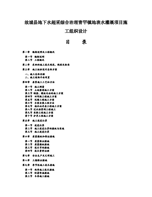 故城县地下水超采综合治理青罕镇地表水灌溉项目施工组织设计