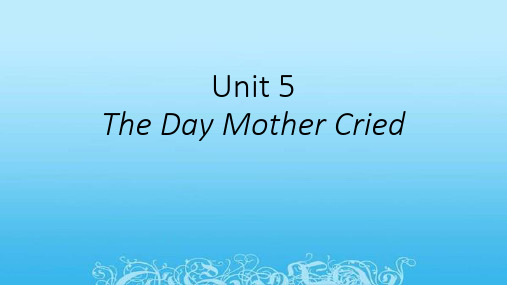 The Day Mother Cried PPT