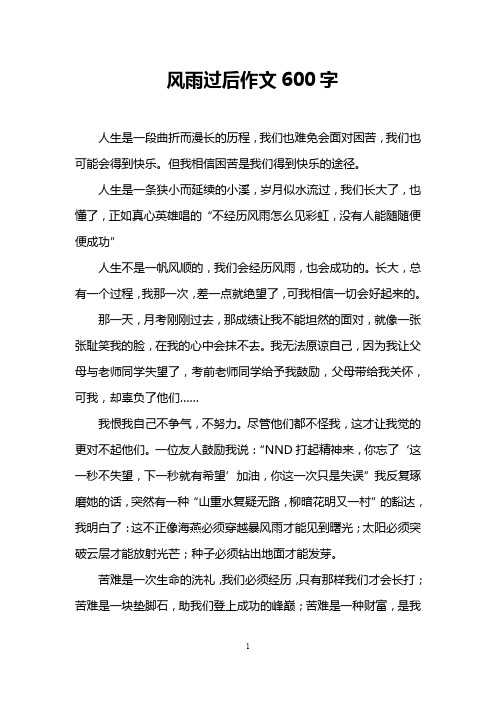 风雨过后作文600字