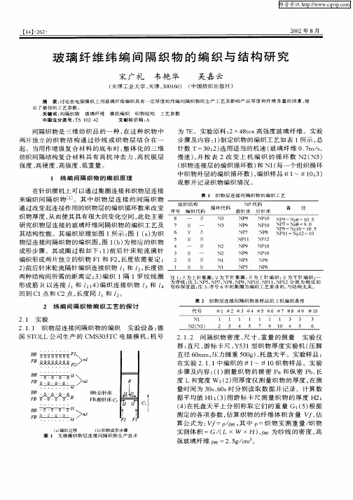 玻璃纤维纬编间隔织物的编织与结构研究