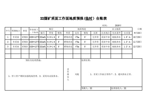 采煤地质预报书
