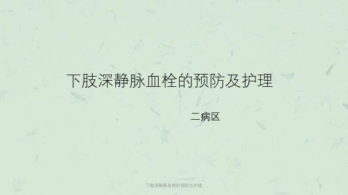 下肢深静脉血栓的预防与护理课件