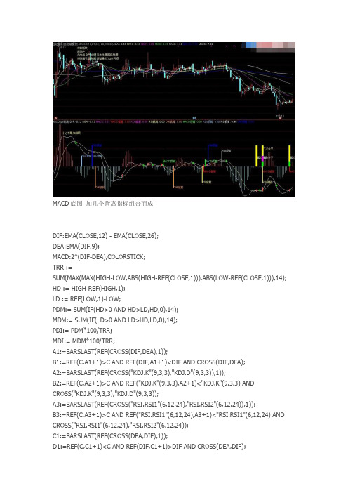 MACD底图 加几个背离指标组合而成通达信指标公式源码