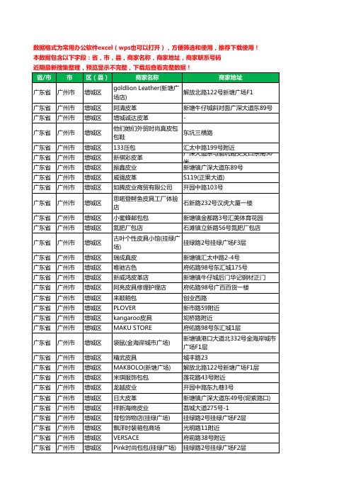 2020新版广东省广州市增城区箱包工商企业公司商家名录名单黄页联系电话号码地址大全67家