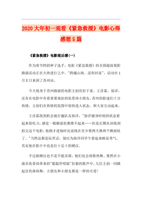 大年初一观看《紧急救援》电影心得感想5篇