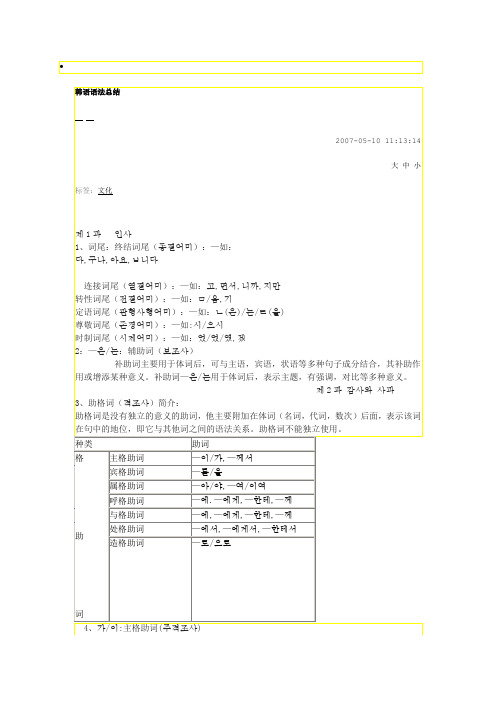 韩语语法总结