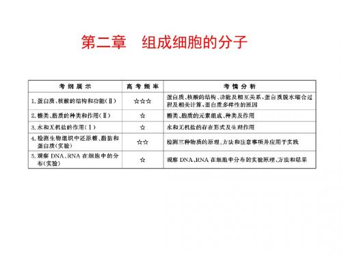 新课标高考生物总复习同步课件：1-2-1 组成细胞的分子