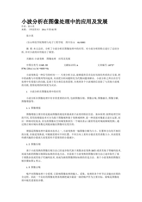 小波分析在图像处理中的应用及发展   
