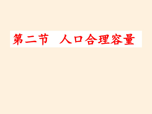 高中地理湘教版必修二课件-1.2 人口合理容量