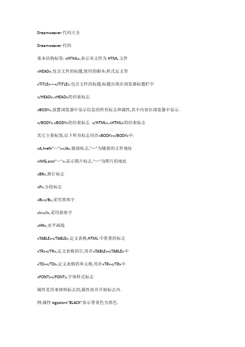 Dreamweaver代码大全