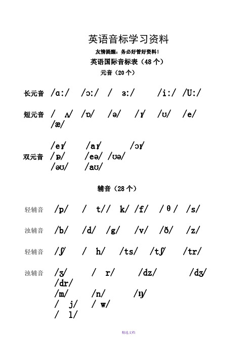 中小学英语音标学习资料