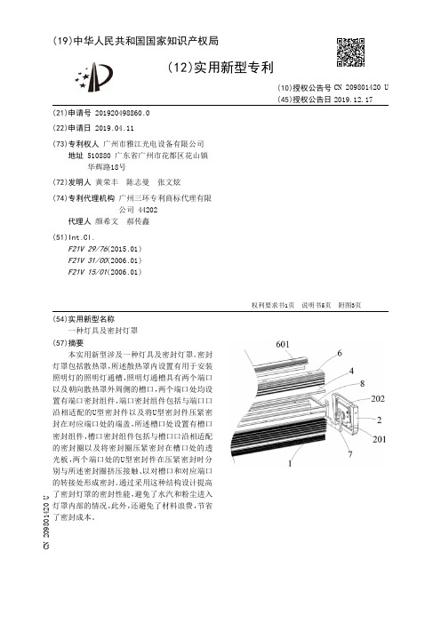 【CN209801420U】一种灯具及密封灯罩【专利】