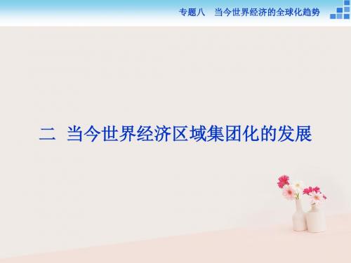2017_2018高中历史专题八当今世界经济的全球化趋势二当今世界经济区域集团化的发展课件人民版必修2