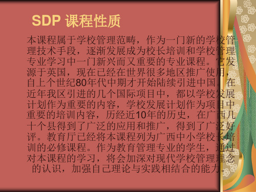 SDP 课程性质