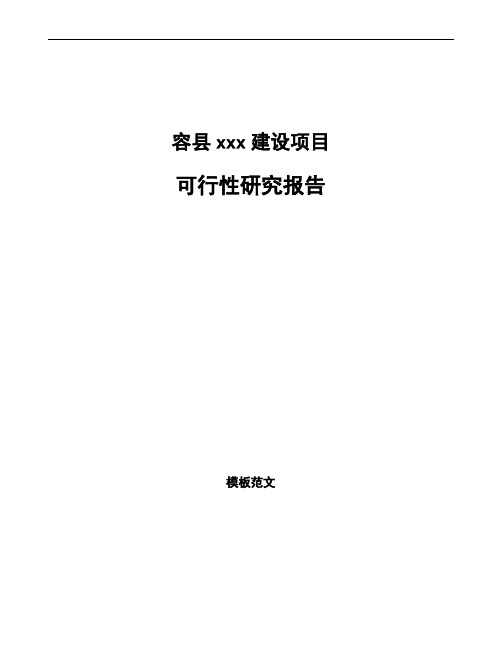 容县项目可行性研究报告通用模板