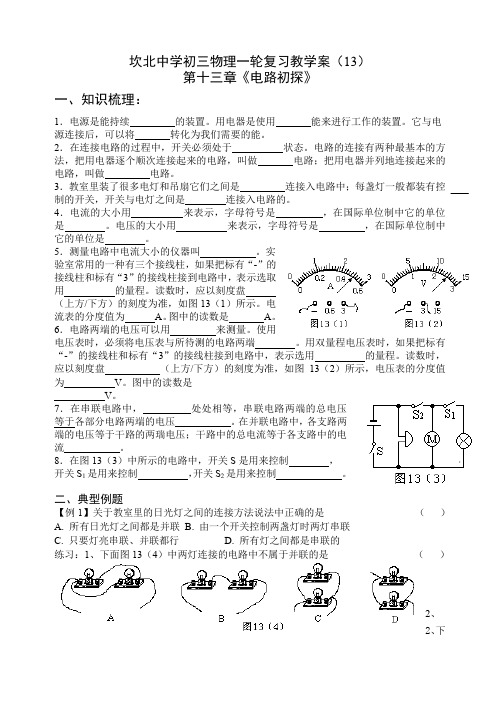 第十三章 电路初探复习教学案