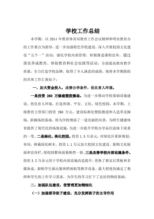 学校总结2014.7.9