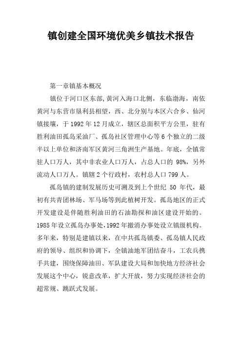 镇创建全国环境优美乡镇技术报告
