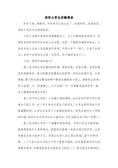 我的大学生活畅想曲