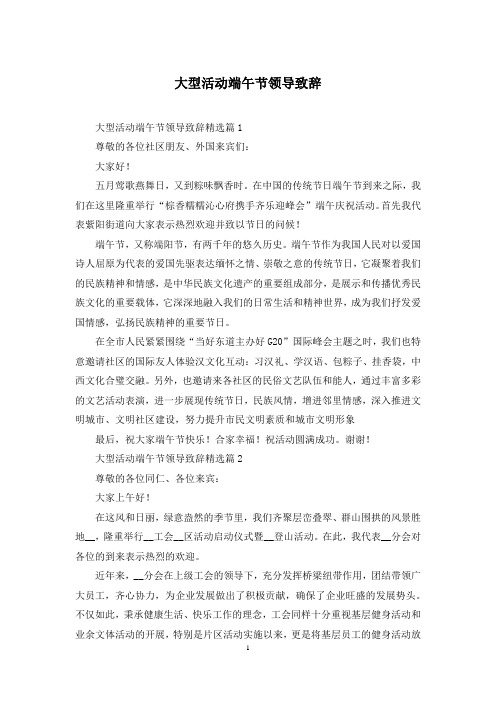 大型活动端午节领导致辞