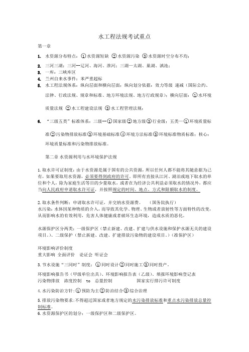 水工程法规考试重点