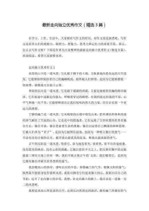 最新走向独立优秀作文(精选3篇)
