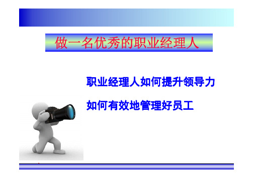 职业经理人-职业经理人如何提升领导力(PDF33页)